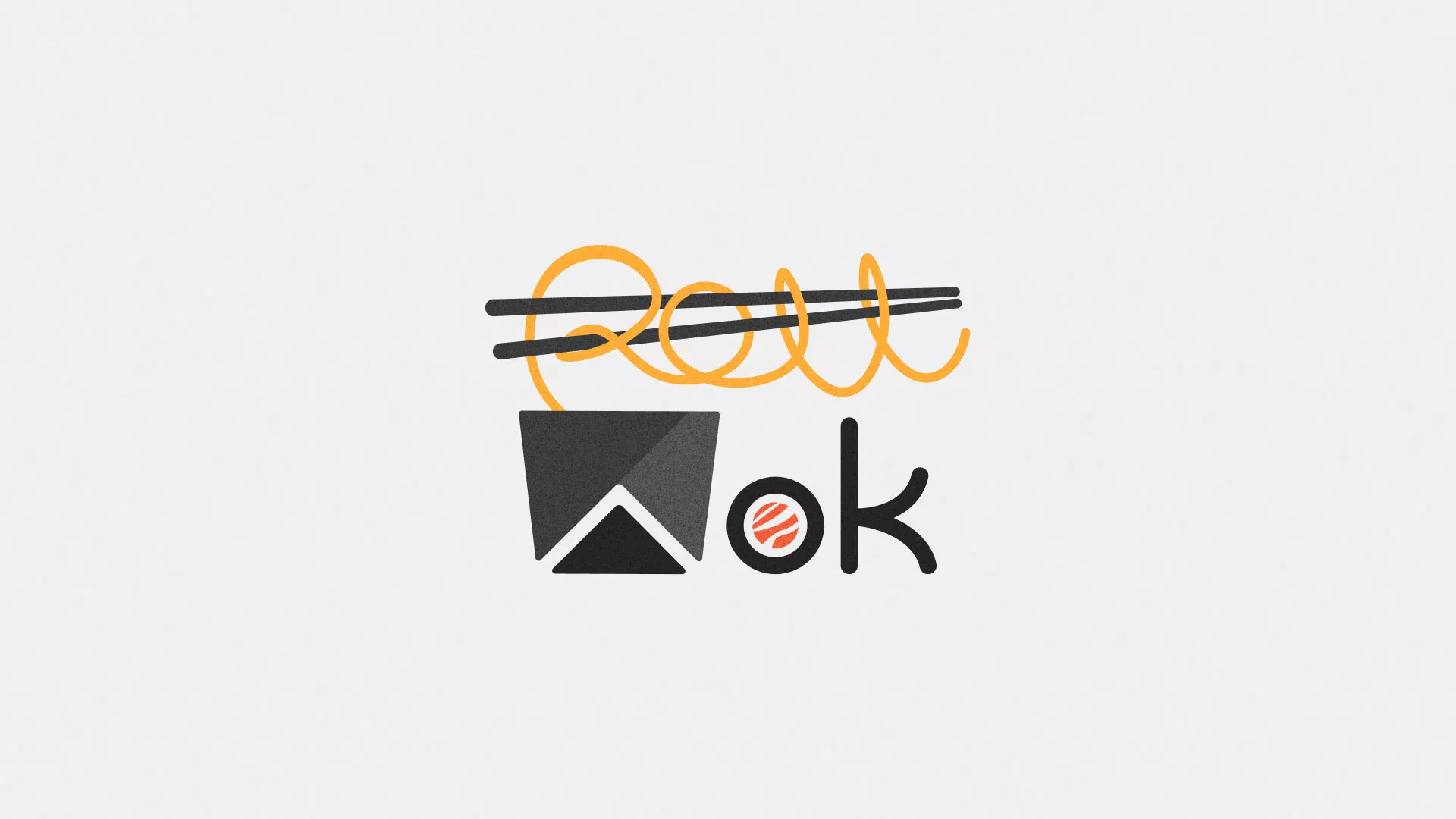 Разработка логотипа суши-бара «Roll Wok Club» в Облучье